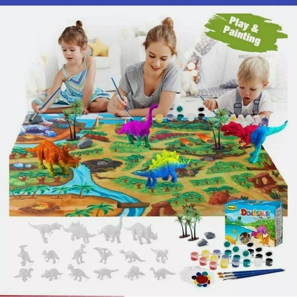 retruth Other - DINOSAUR PAINTING KIT Dino Play Mat DIY Paint World for Kids Children By RETRUTH